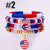 4pcs American Flag Series Red White Blue Beaded Bracelet Set