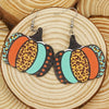 Thanksgiving Pumpkin Leopard Print Drop &amp; Dangle Earrings