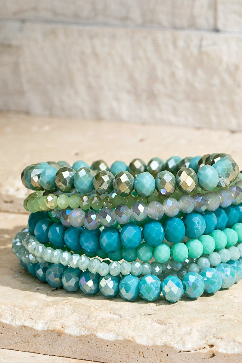 Glass Bead 9 Set Bracelet