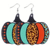 Thanksgiving Pumpkin Leopard Print Drop &amp; Dangle Earrings