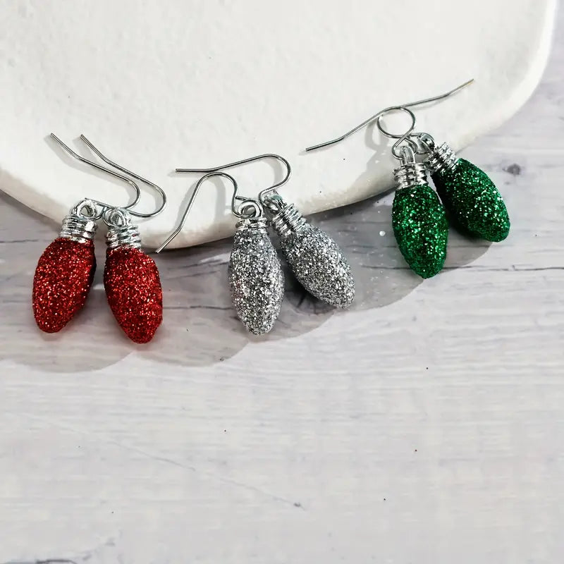 Sparkling Christmas Lamp Drop Earrings