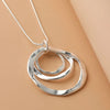 Three Rings Silver Zinc Alloy Pendant Necklace