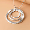 Three Rings Silver Zinc Alloy Pendant Necklace