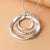 Three Rings Silver Zinc Alloy Pendant Necklace