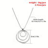 Three Rings Silver Zinc Alloy Pendant Necklace