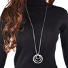 Three Rings Silver Zinc Alloy Pendant Necklace