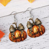 Thankful Pumpkin Bow Dangle Earrings