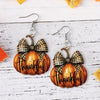 Thankful Pumpkin Bow Dangle Earrings