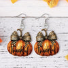 Thankful Pumpkin Bow Dangle Earrings