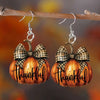 Thankful Pumpkin Bow Dangle Earrings