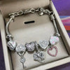 Bohemian Style Beaded Heart Charms Bracelet