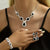 4pcs Elegant Silver Plated Waterdrop Zircon Jewelry Set