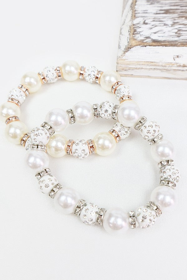 Pearl Stoneball Bead Bracelets