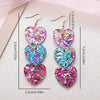 Valentine&#39;s Day Love Sequin Acrylic Earrings