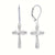 925 Sterling Silver Hypoallergenic Cross Design Dangle Earrings