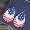 Independence Day Star Stripe Layered Design Dangle Earrings