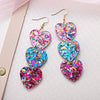 Valentine&#39;s Day Love Sequin Acrylic Earrings