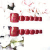 24pcs Sparkling Red Glitter Press On Toenails