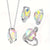 3 Pcs Colorful Zircon Pendant Wedding Jewelry Set