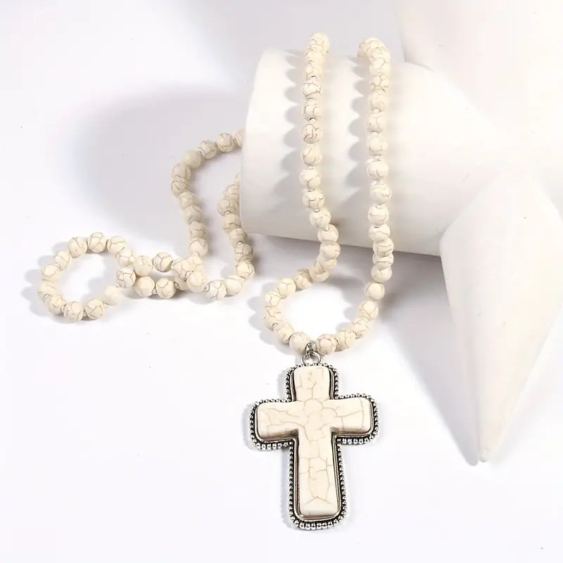 Boho Vintage Style Neck Chain Cross Pendant Necklace