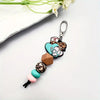 Nurse&#39;s Cartoon Themed Delight Silicone Bead Keychain with Stethoscope Charm