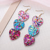 Valentine&#39;s Day Love Sequin Acrylic Earrings