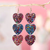 Valentine&#39;s Day Love Sequin Acrylic Earrings