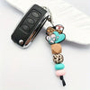 Nurse&#39;s Cartoon Themed Delight Silicone Bead Keychain with Stethoscope Charm