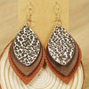 Bohemian Leopard Print Teardrop Dangle Earrings